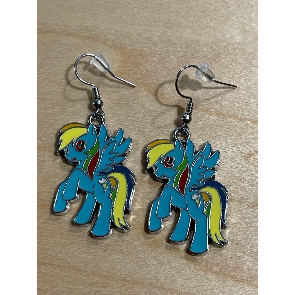 My  Little Pony  Rainbow  Dash Cartoon Character Earrings New